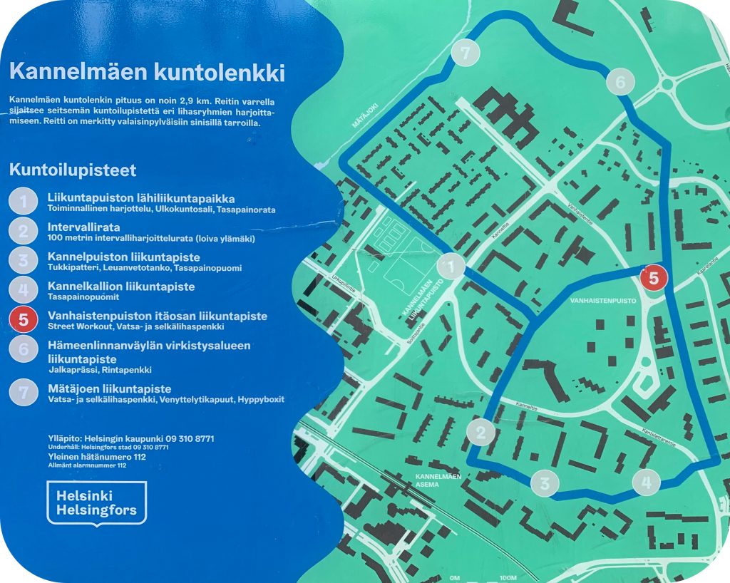 Kannelmäen kuntolenkin kartta